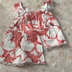 Charming Kids Floral Set in Coral and White